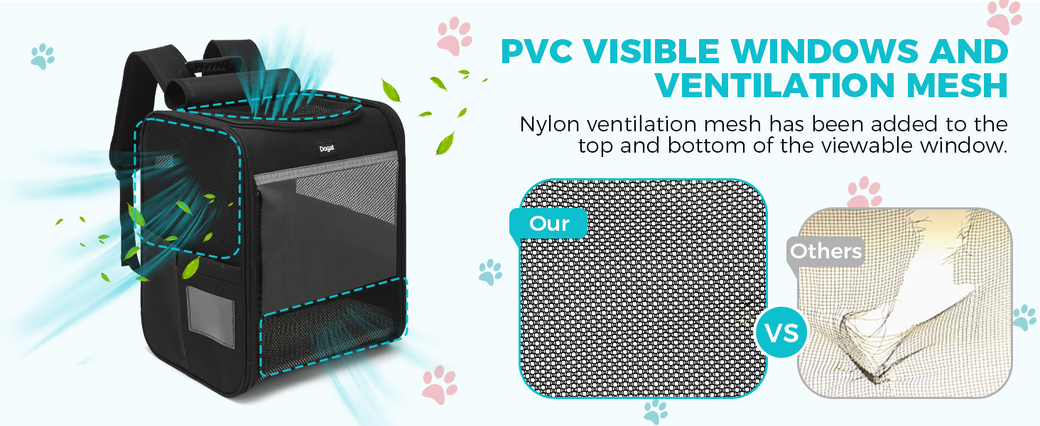 Рюкзак для кота/собаки, чорний, складаний, з сіткою, з внутрішнім шнуром безпеки, до 8 кг