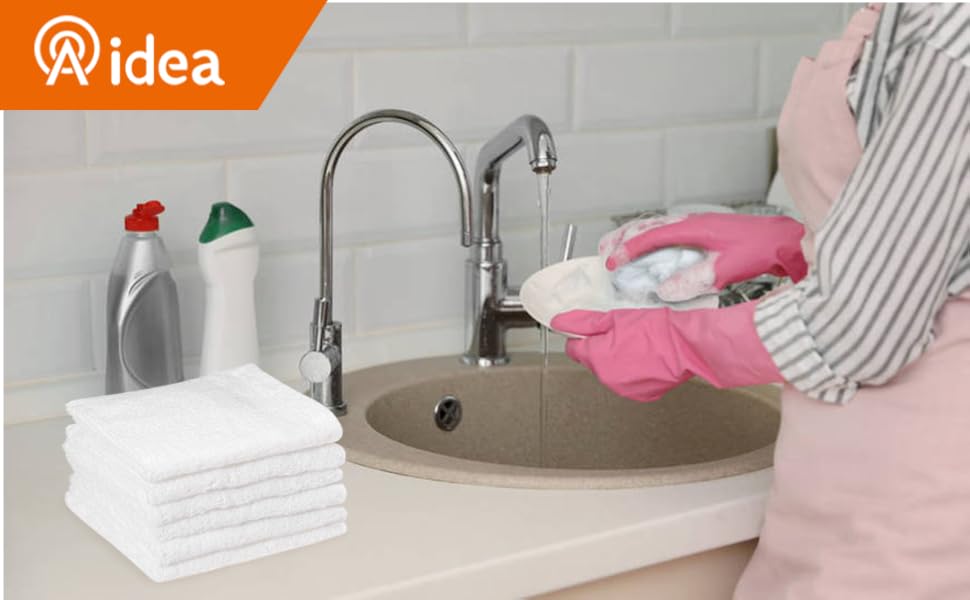 Серветки з мікрофібри AIDEA для прибирання, вікон та посуду, 30x30 см, 100 шт (8 білих)