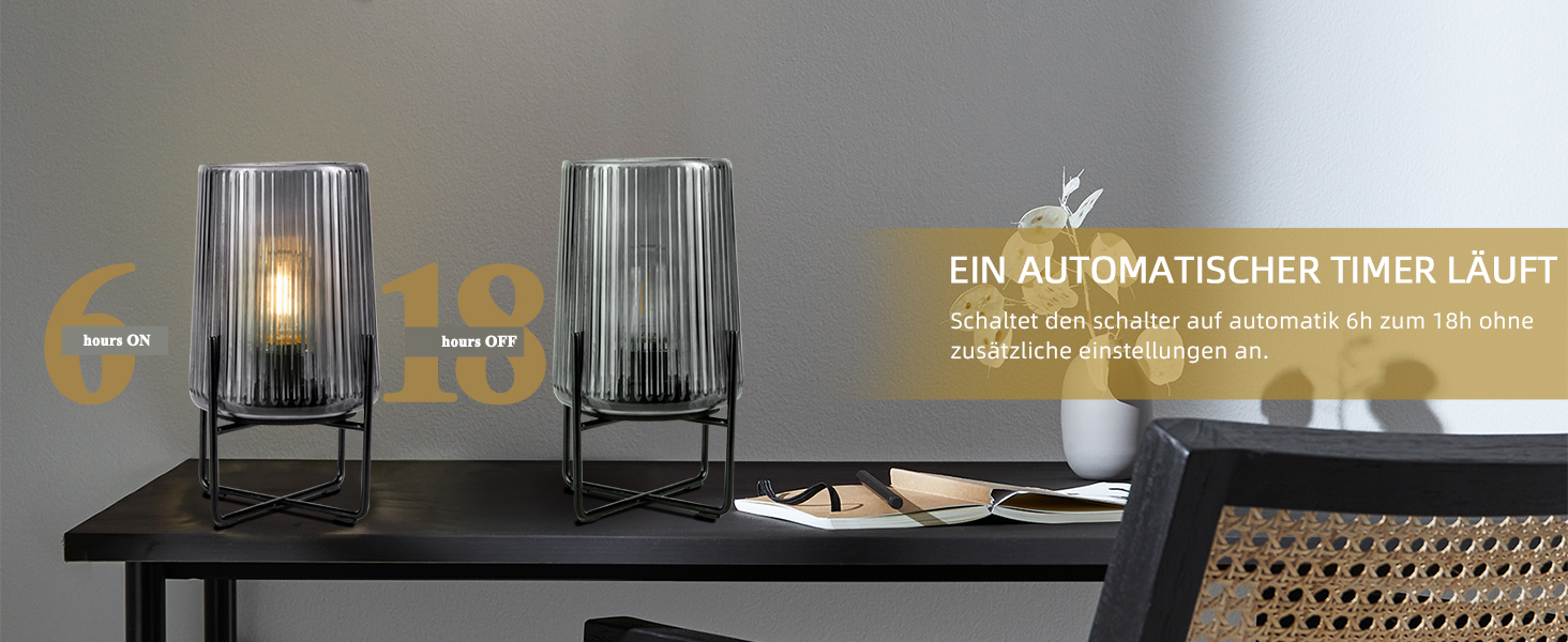 Бездротова настільна лампа з таймером, вінтажний дизайн, акумуляторна LED лампа для дому та вулиці, сірий колір, розмір L