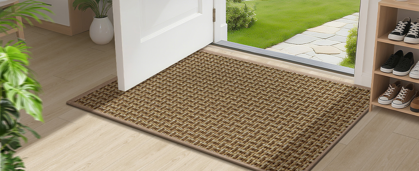 При welcoming-килимок LEKEEPGO для входу, протиковзний вологопоглинаючий килим у передпокій, що миється, коричневий, 43x75 см