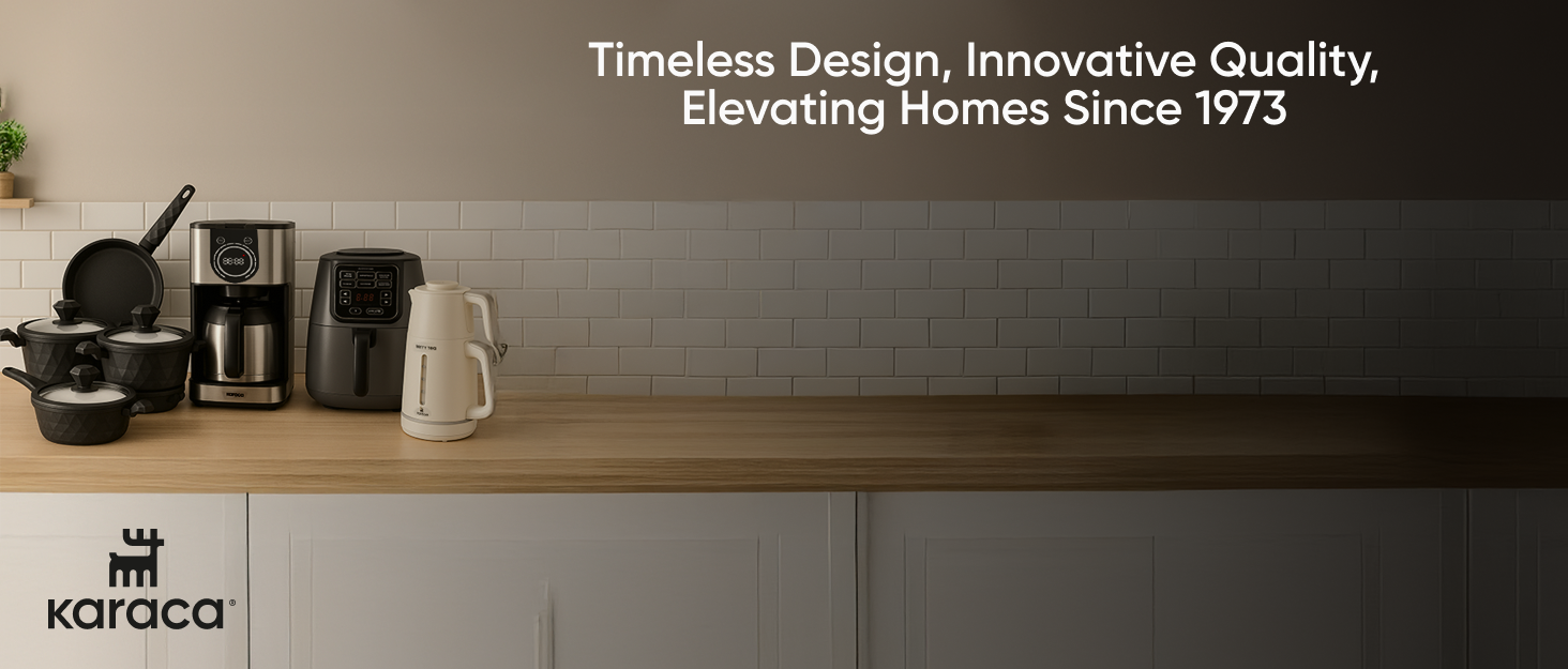 Karaca Solem: 18-частинний набір посуду з чорного стеінгоду для 6 осіб, з рельєфним декором