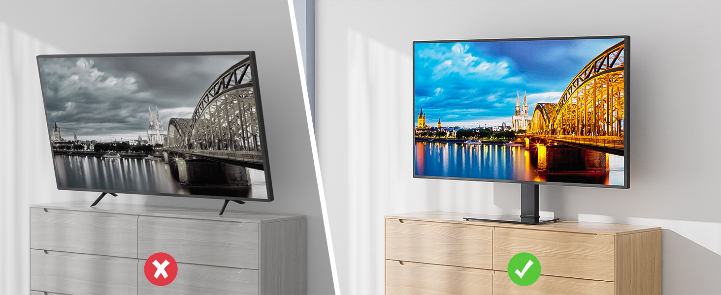 Підставка для телевізора BONTEC, регульована по висоті, універсальна, для LCD, LED, OLED, 42-86 дюймів, поворотна, скляна, до 50 кг, VESA 800x600 мм