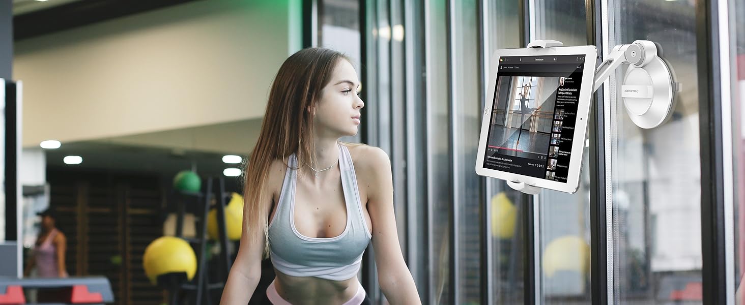 Підставка для планшету та смартфона AboveTEK з присосками, 360° обертання, для iPad/Android (4-11 дюймів), авто/дім/офіс, білий