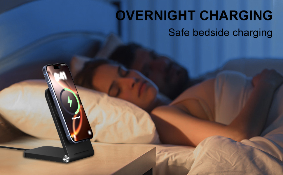 Бездротовий зарядний пристрій MagSafe, складаний, швидка зарядка, сумісний з iPhone 17/16/15/14/13/12, AirPods 3/2/Pro 2/Pro, чорний