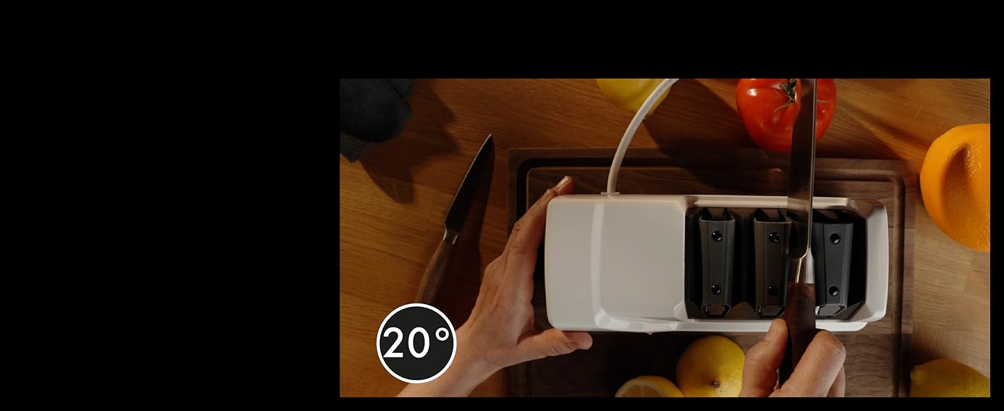 Електричний точило для ножів GRAEF CC120 з 3 ступенями, 20° кут заточування, алмазне покриття, для кухонних, мисливських, професійних та зубчастих ножів
