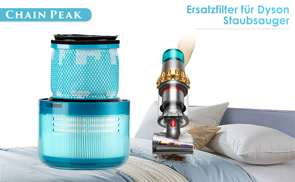 Фільтр HEPA для пилососа Dyson V15 Detect/Animal, V11 SV14 (3 шт.) - Мийний, багаторазовий, арт. 970013-02