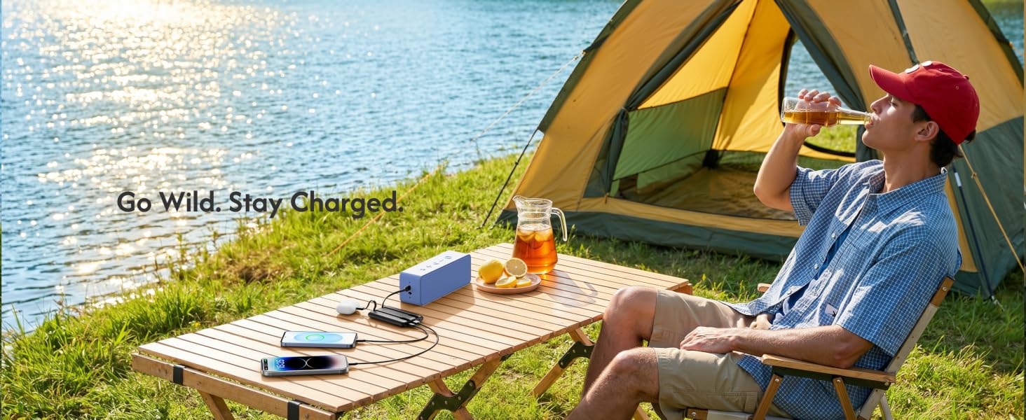 Повербанк VEGER 10000mAh 22.5W з вбудованим кабелем USB-C, швидка зарядка, чорний