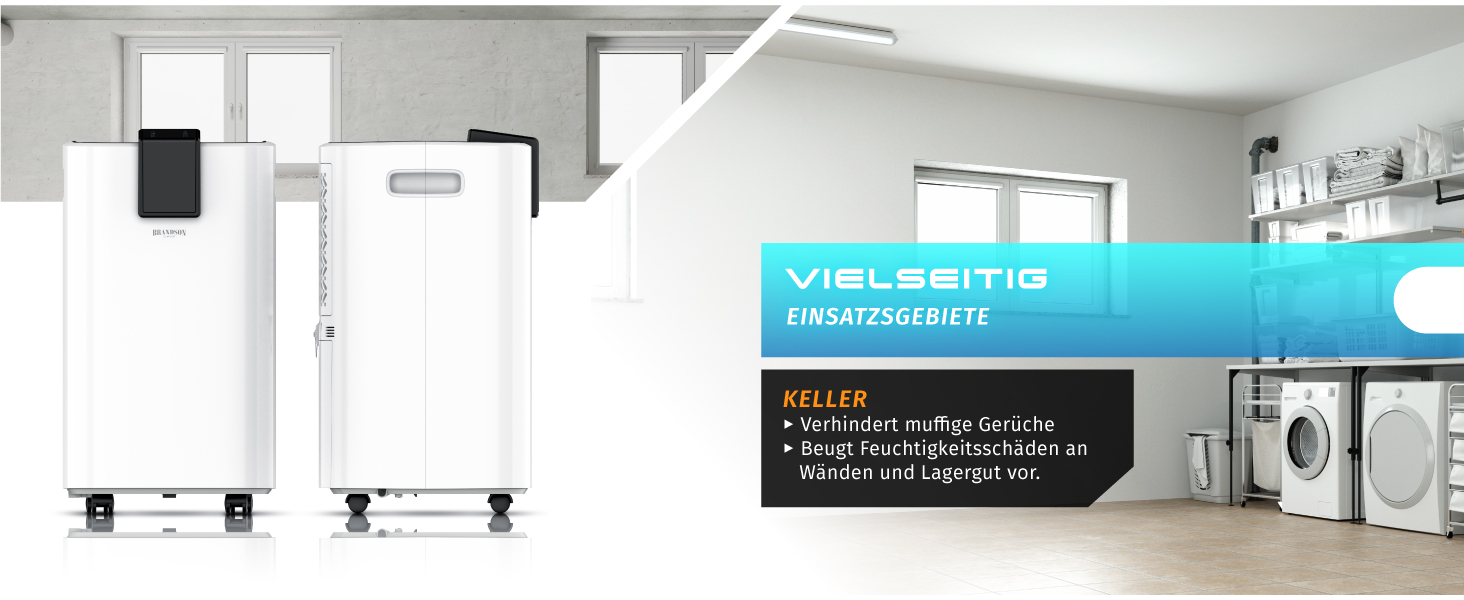 Електричний осушувач повітря Brandson 16L з компресором – 16 літрів/24 години – тихий – дисплей – для спальні, ванної, підвалу