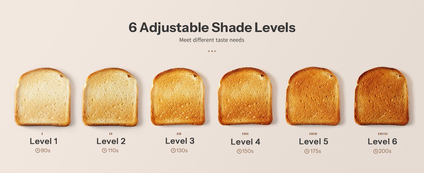 Тостер з нержавіючої сталі з сенсорним екраном та функцією пам'яті, 4-х слайсова модель з 6 рівнями підсмажування та 5 режимами для хліба, функціями розморожування та підігріву, технологією Single Slot