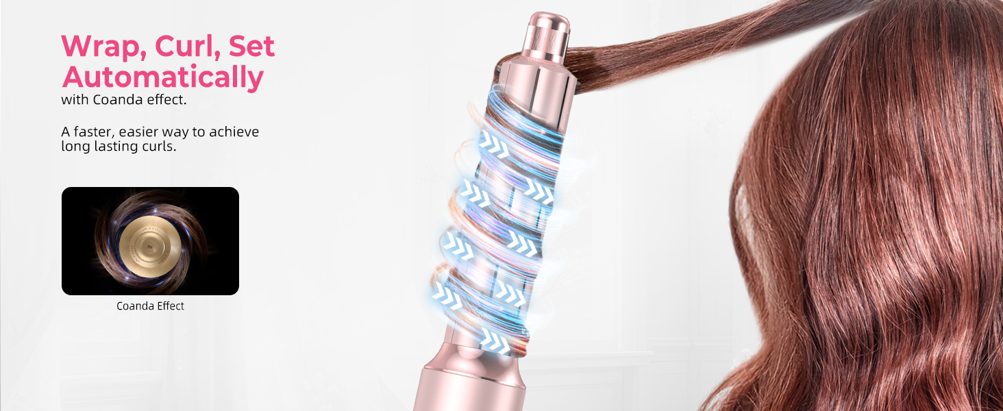 Набір для укладки волосся 6 в 1 Pro Hair Styler: фен, щітка, плойка, автоматична завивка. 1000W, для всіх типів волосся (Оранжевий)