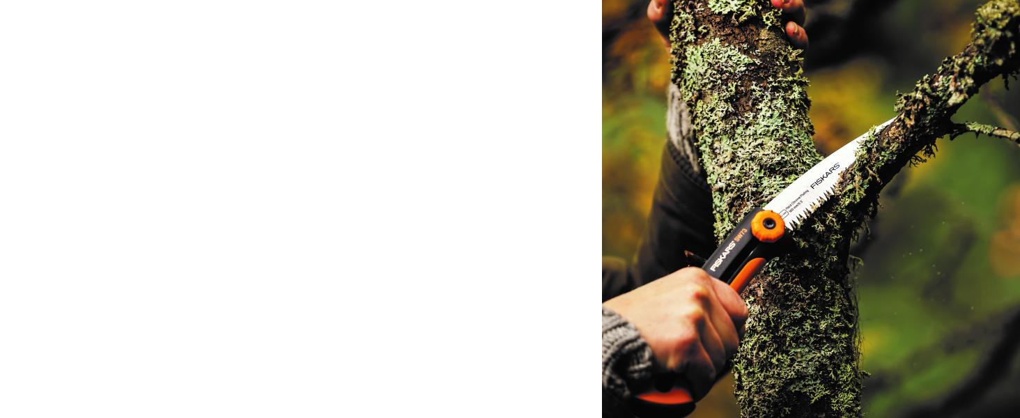 Ручна пила Fiskars Xtract SW73 для свіжої деревини, грубе зубцювання, довжина полотна 16 см, висувна, нержавіюча сталь, чорна/помаранчева, загальна довжина 35 см, модель 1000613