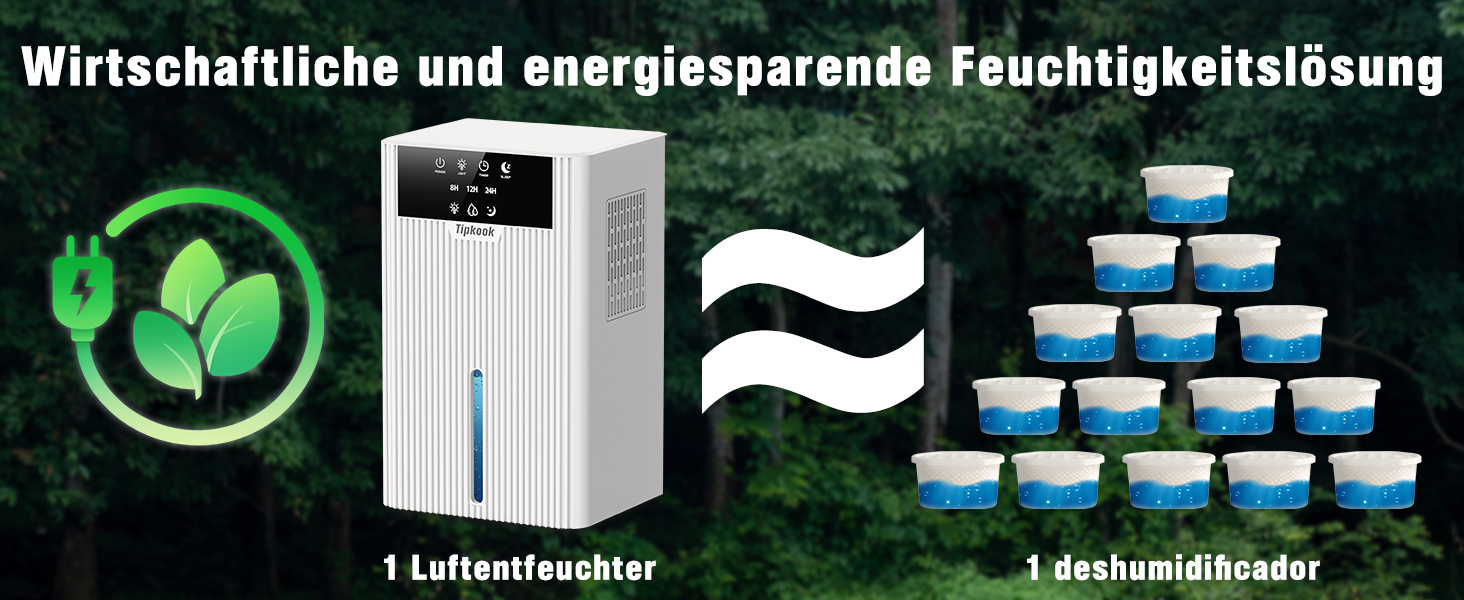 Електричний осушувач повітря 2400 мл з автоматичним відтаванням, 10 кольорів підсвічування, таймер 8/12/24 год, портативний для ванної, спальні, кухні, шафи (новий білий)