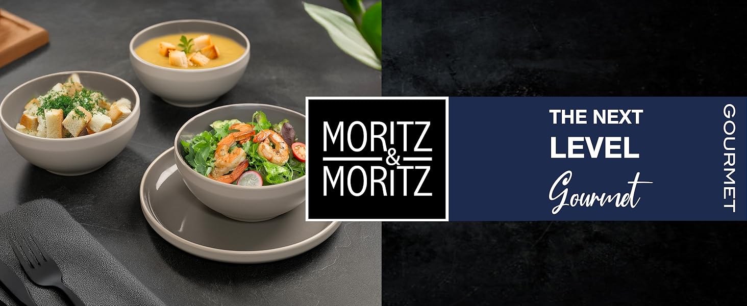 Набір керамiчних мисок Moritz & Moritz CAVO (6 шт.) для мюслю, супів та салатів. Кераміка, стійкі до миття в посудомийній машині та використання в мікрохвильовці. Ідеально для щоденного використання.