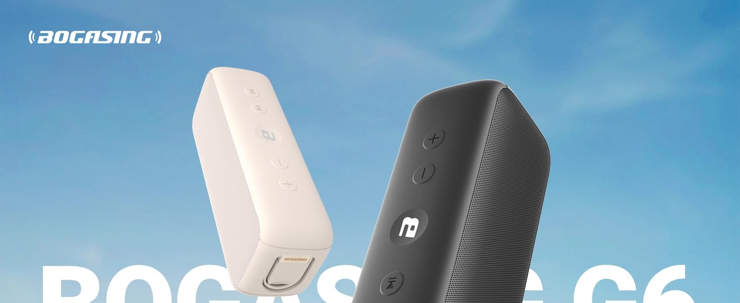 BOGASING G6: Портативна Bluetooth колонка 30W, 35 год, IPX6, USB, TF, AUX, мікрофон - Бежевий