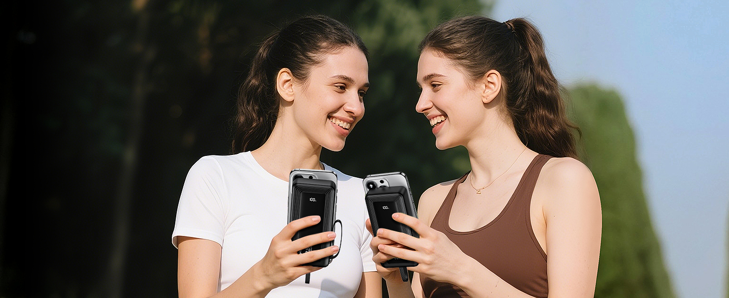 Портативний зарядний пристрій Power Bank 20000mAh, 22.5W, з LED дисплеєм, 6 виходів, 2 входи, сумісний з iPhone, Samsung, Pixel (Чорний)