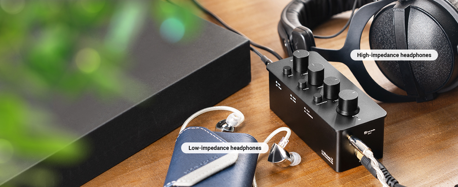 Fosi Audio SK01 Hi-Fi підсилювач для навушників, еквалайзер-попередній підсилювач з регуляторами басу, середніх і високих частот, компенсацією гучності, портативний клас-А аналоговий підсилювач для 3,5 мм і 6,35 мм гітарних роз'ємів