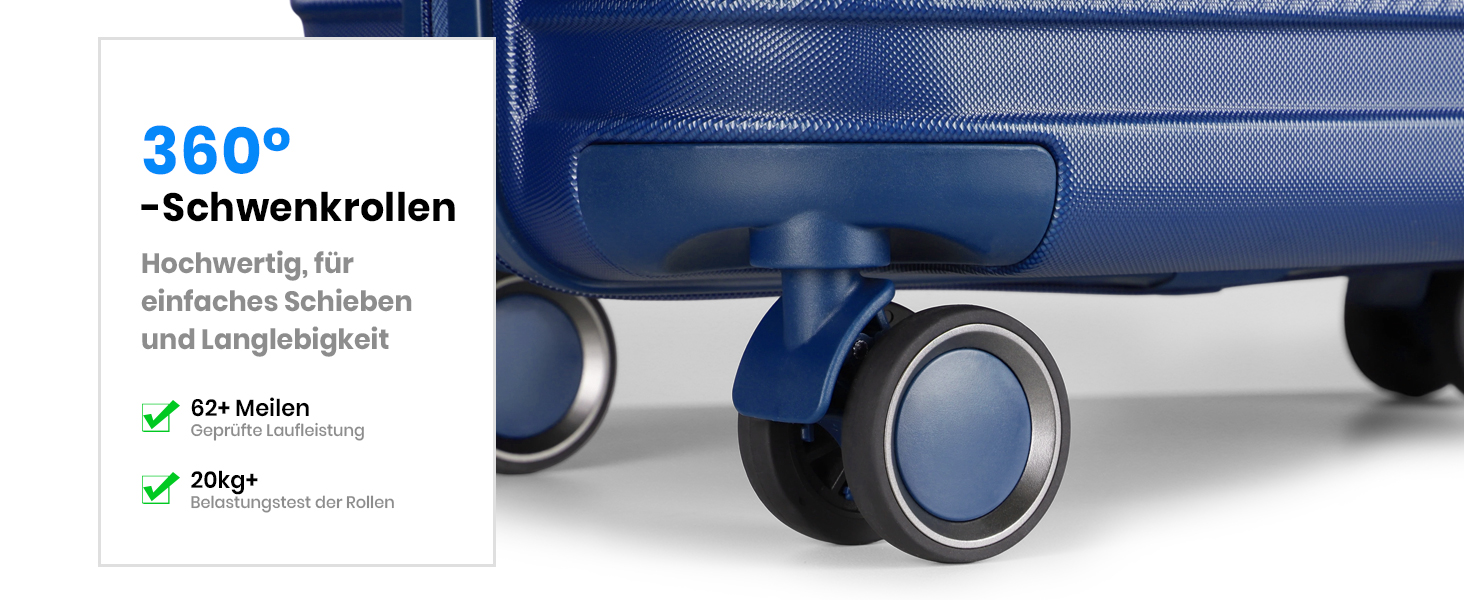 Набір валіз Tavoxda 3 шт. з TSA-замком, з регульованою ручкою, великі валізи, набір для подорожей для жінок та чоловіків (1 шт, темно-синій)