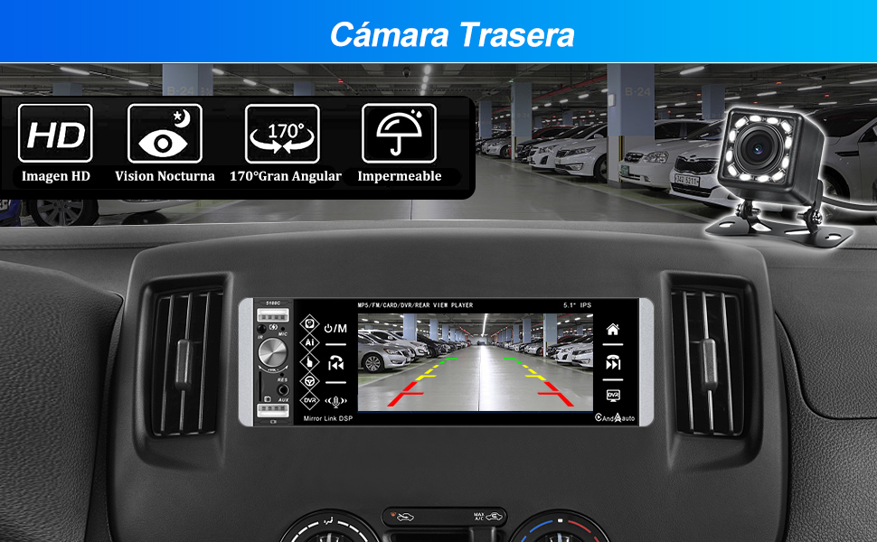 Автомагнітола CAMECHO 1 DIN з CarPlay, 5,1