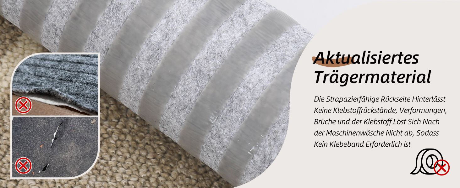 Килимочки на сходи BEQHAUSE, набір з 15 шт., самоклеючі, для дітей, літніх людей та домашніх тварин, 100% поліестер, TPE-підкладка, 22x70 см, бежевий