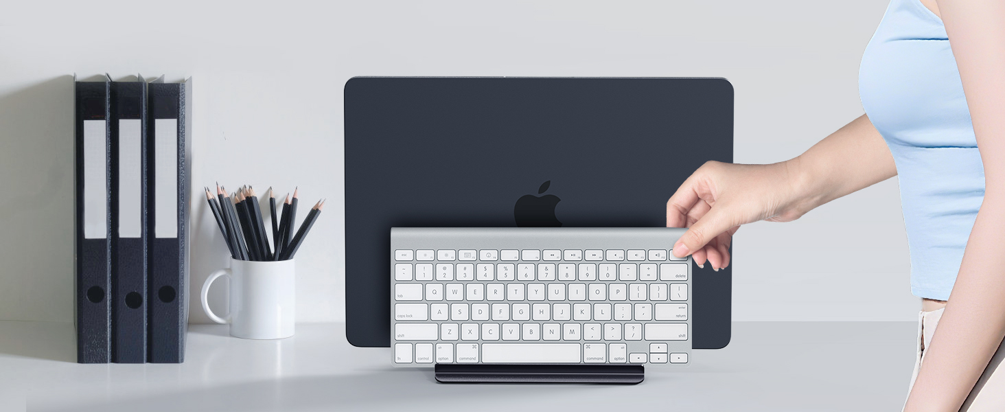 Підставка для ноутбука SODI вертикальна, автоматична, з алюмінію, для MacBook Pro/Air, ноутбуків, планшетів, телефонів (сіра)