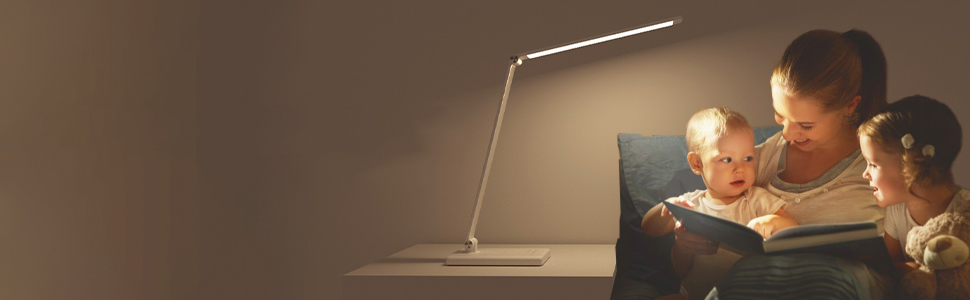 LED лампа настільна з димуванням, 5 кольорів та 10 рівнів яскравості, захист очей, USB-зарядка, для дітей, офісу, читання, модель #2