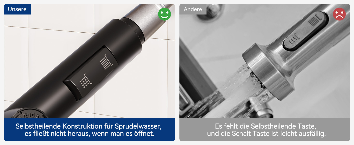 Кухонний змішувач CECIPA висувний з душем, чорний, нержавіюча сталь, 360° поворот, 2 режими струменя, для кухні