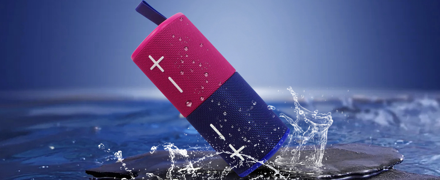 CYBORIS Bluetooth колонка 2-в-1 40W, водонепроникна, з басами, RGB підсвіткою, до 24 год роботи, для дому/вулиці/подорожей