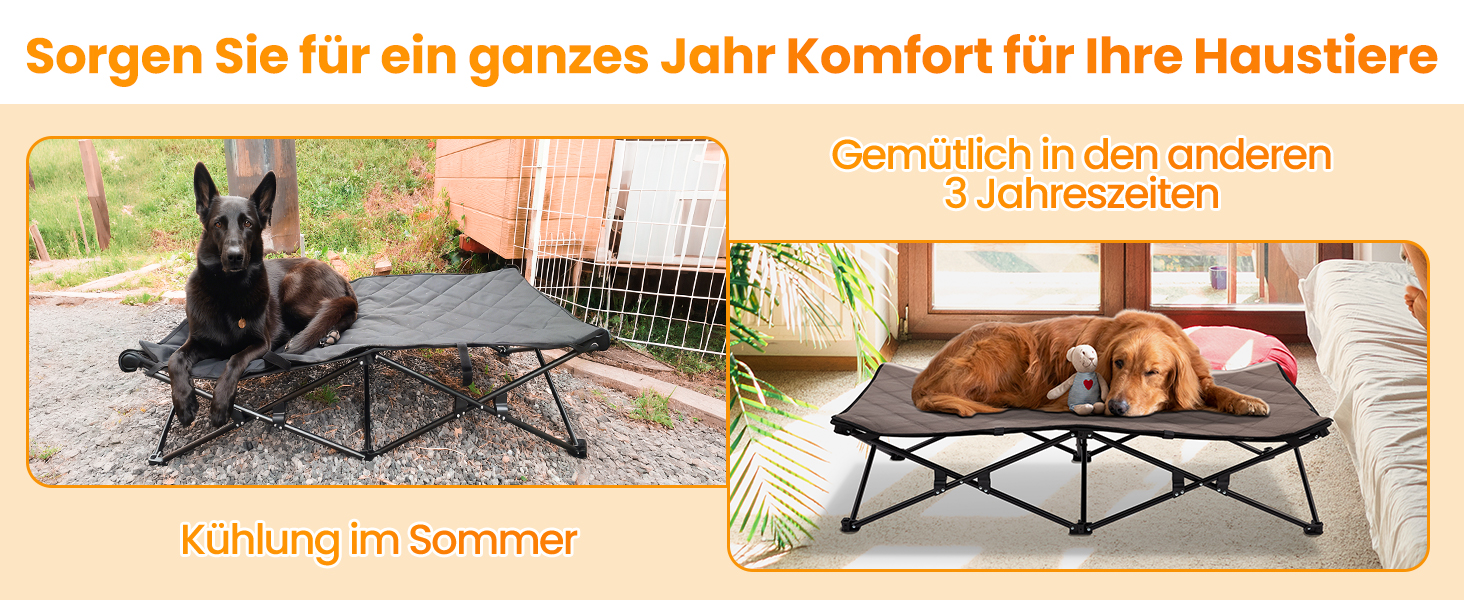 Лежанка для собак KingCamp - зручна та портативна, 57x57x23 см. Зручна для відпочинку вдома та на природі. Матеріал: дихаюча сітка та замша.