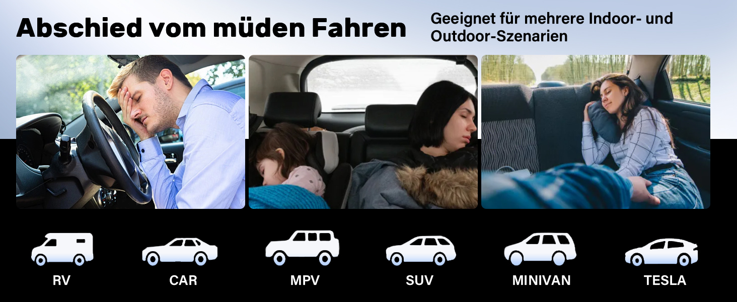 Автоматичний надувний матрац для заднього сидіння авто Coverado - сірий, універсальний, з вбудованим насосом та подушками