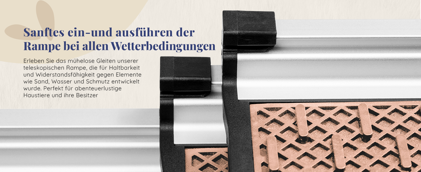 Рампа для собак у машину, складна, телескопічна, до 90 кг, для SUV та легкових автомобілів, з неслизьким покриттям, з кліпсою, з відбиваючими смугами