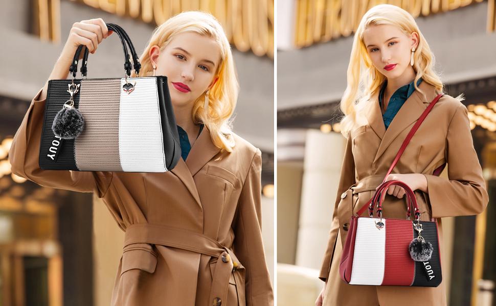 Сумка жіноча NICOLE & DORIS 2025 шкіряна чорна з пухнастим помпоном та знімним ремінцем через плече