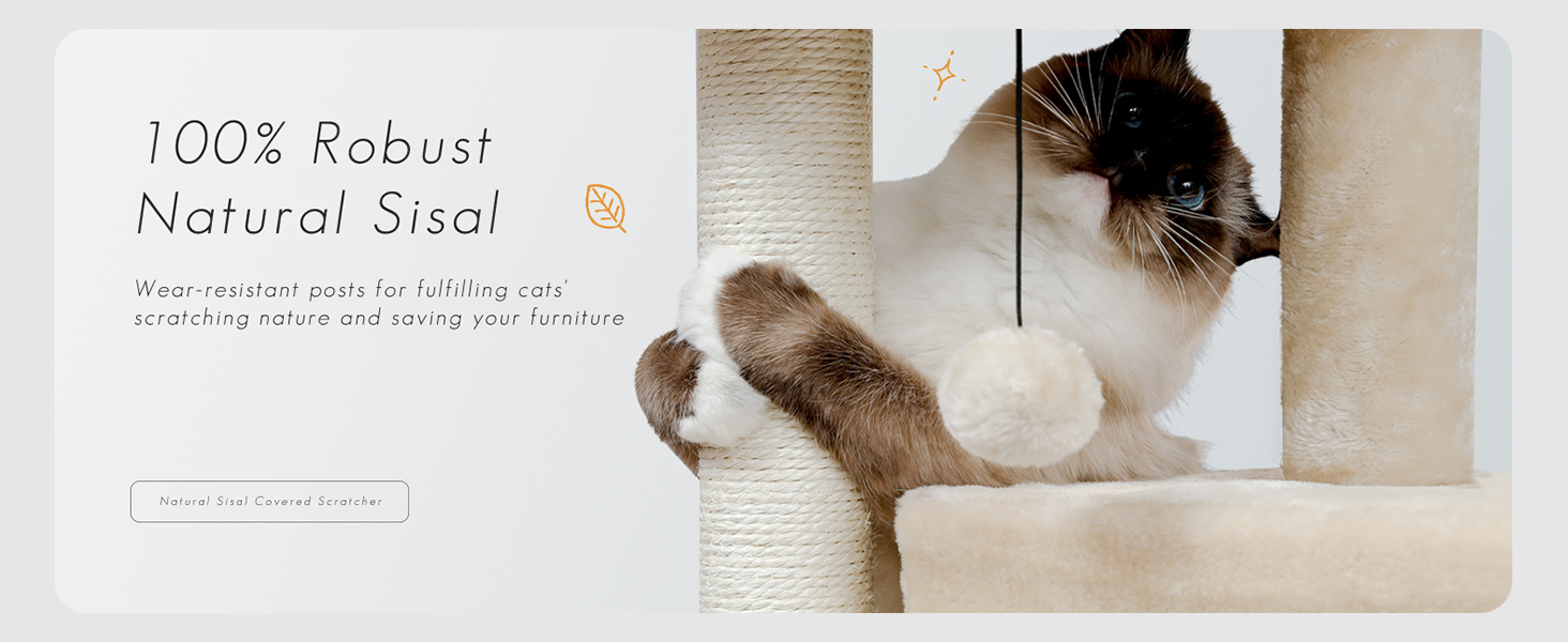 Котячий будиночок з когтеточкою Petpela Beige M 90см: когтеточка, будиночок, лежанка для котів