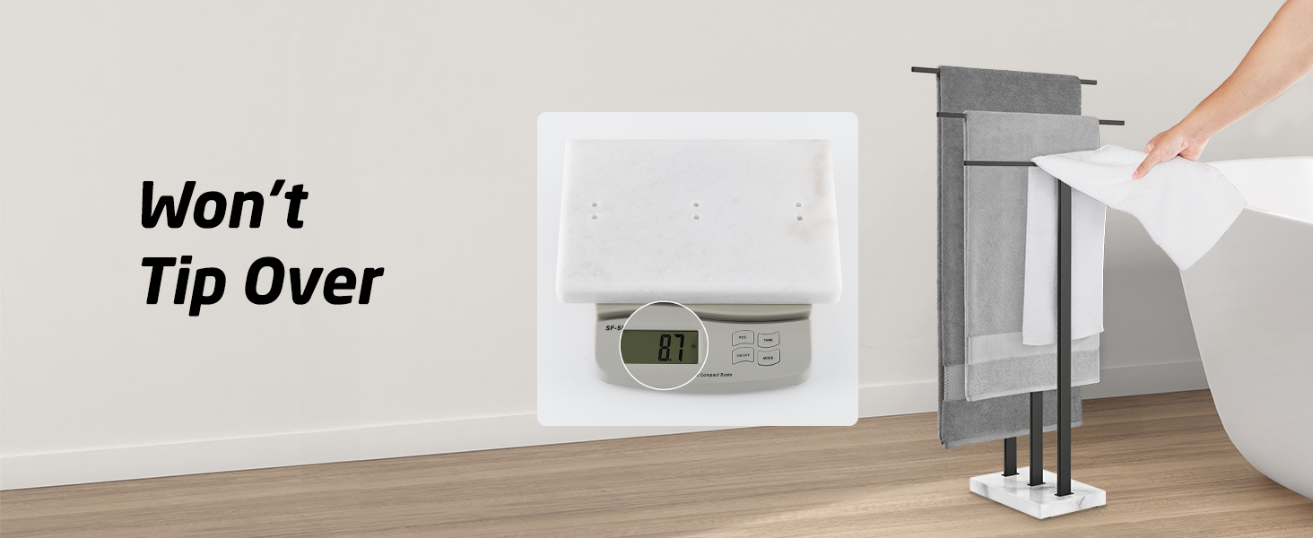 Підставка для рушників KES, вільна стоянка, 3 стійки, з нержавіючої сталі SUS304, чорний колір, BTH217S3-2