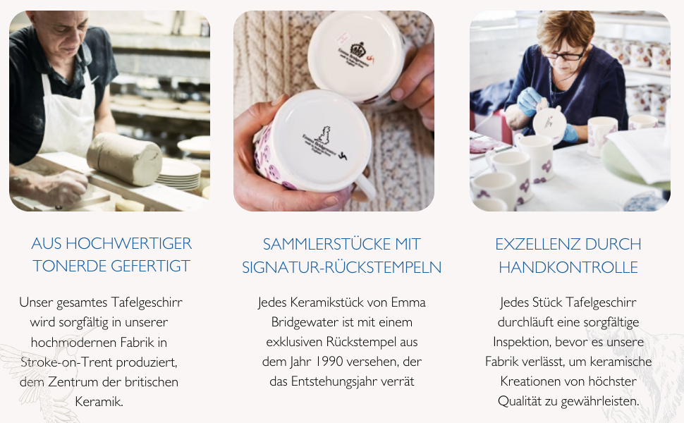 Emma Bridgewater Велика керамічна чашка 1/2 пінти Blue Iris – чашка для кави, чаю, латте, капучино, подарунок