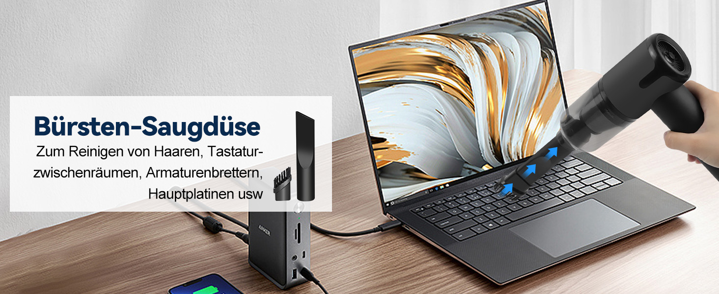 Акумуляторний пилосос AGARLE для авто, ручний міні-пилосос, багатофункціональний з насадкою, для видалення шерсті тварин, потужність 6000 Па