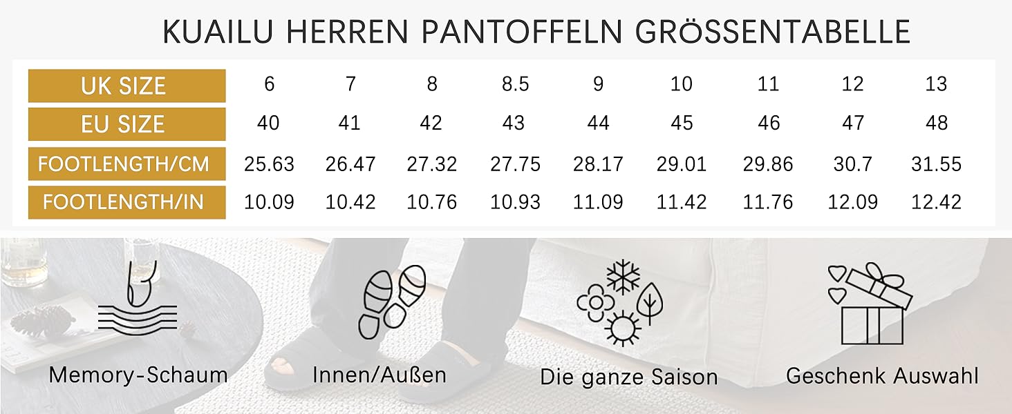 Чоловічі тапочки KuaiLu: стильні, з м'якою устілкою з піною пам'яті, для дому та вулиці, сірі, 46 EU