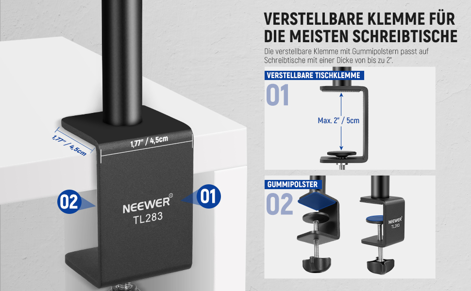 Тримач для камери NEEWER TL283: штатив для столу, мікрофонний важіль, підставка для смартфона та веб-камери, червоний