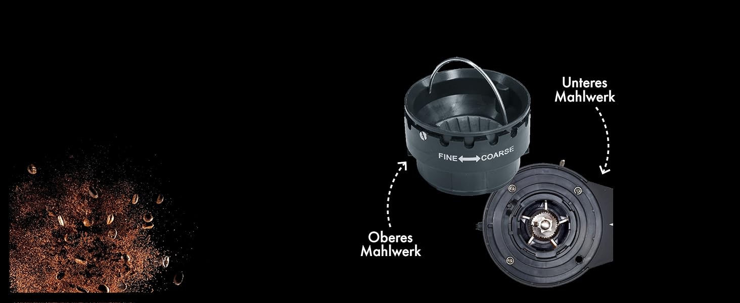 Електрична кавомолка GRAEF CM800 з алюмінієвим корпусом, контейнер для зерен 350г, конічний жорно з нержавіючої сталі, 40 ступенів помолу, для еспресо, антистатичний вставка, алюмінієве лопатечкове колесо, 128 Вт, срібна