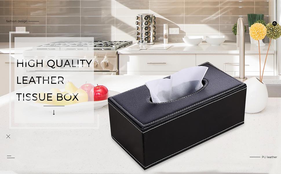 Коробка для серветок прямокутної форми KINGFOM™ для дому, офісу, авто (білий, коричневий)