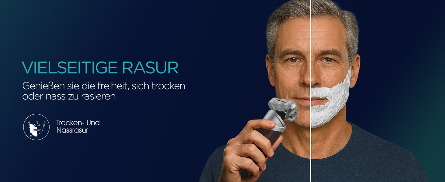 Електричний чоловічий бритва VOYOR TX500 5D з LED дисплеєм та бездротовою зарядкою (150 хв)