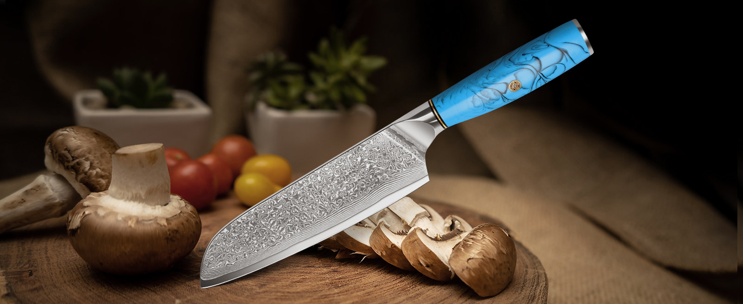 Ніж Kiritsuke з дамаської сталі для кухні, 18.8 см, VG-10, ергономічна ручка, подарункова коробка