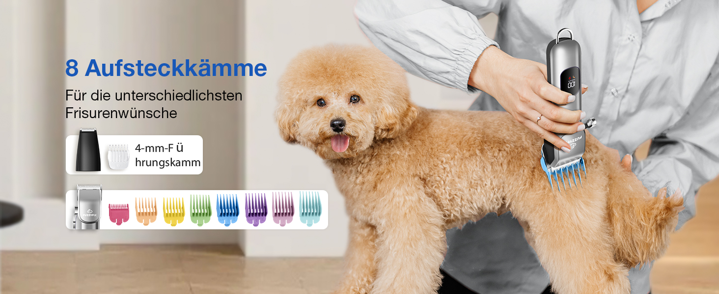 Набір для стрижки собак 3-в-1: машинка, триммер для лап, тиха робота, для густого хутра, чорний колір