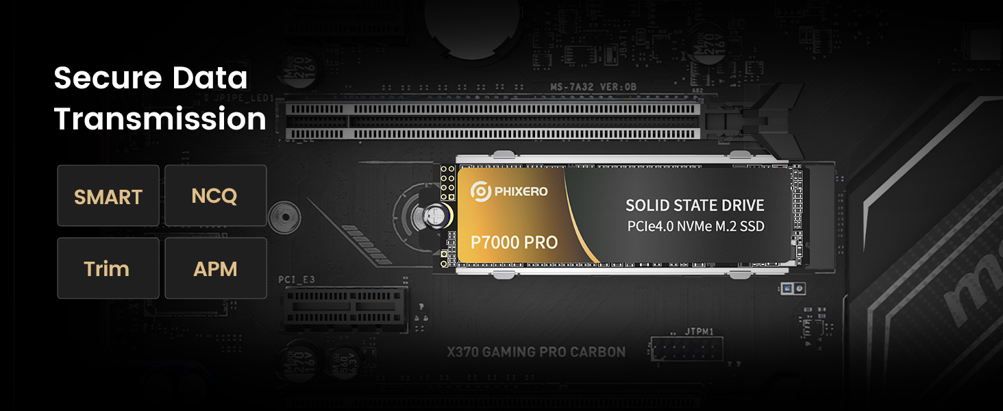 SSD Phixero P7000Pro 1TB M.2 NVMe PCIe Gen4x4 - 7000 МБ/с | Для PS5, геймінгу та редагування відео