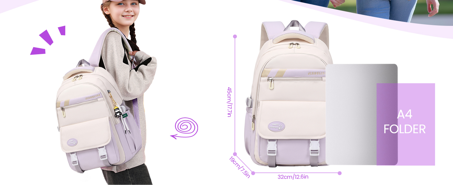 Шкільний рюкзак IvyH для підлітків, великий водонепроникний, зелений, для дівчаток та хлопчиків, 3-9 клас, старша школа, коледж, подорожі