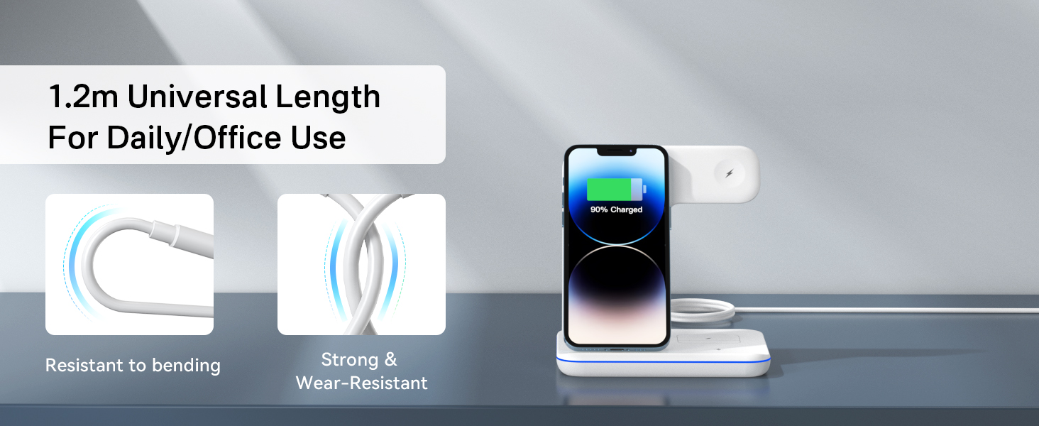 Бездротовий зарядний пристрій Minthouz 3-в-1 з адаптером 18W для Apple iWatch, AirPods та iPhone (Qi сумісний)
