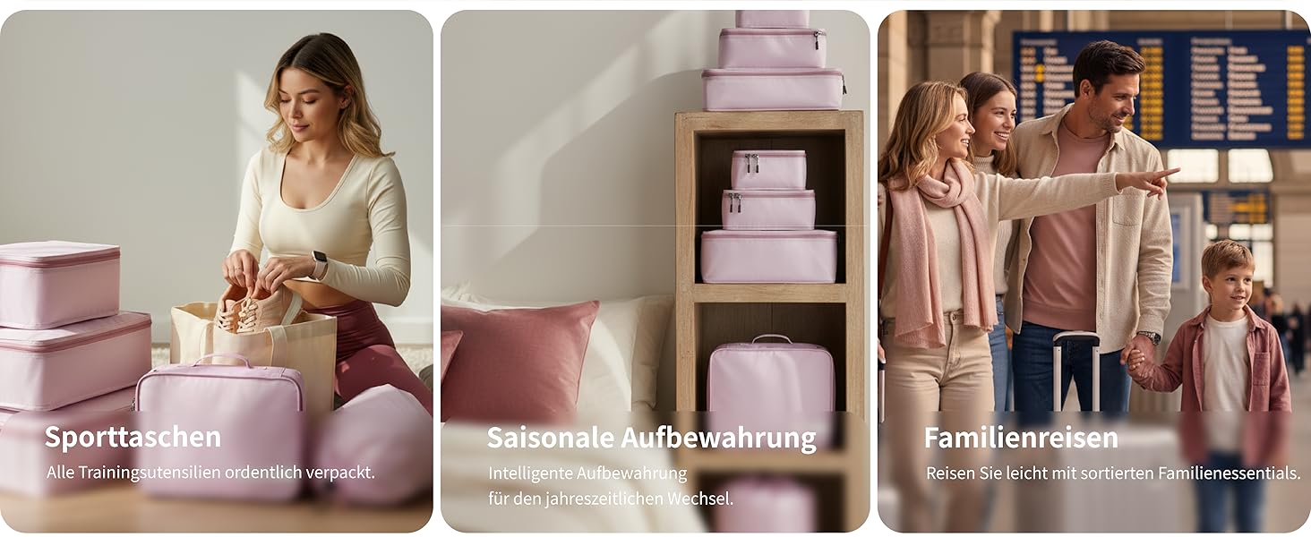 Органайзер для валізи Cipway, 5 шт. Кулічки для одягу для подорожей, нейлон, сірий (5шт, м'ятно-рожевий)