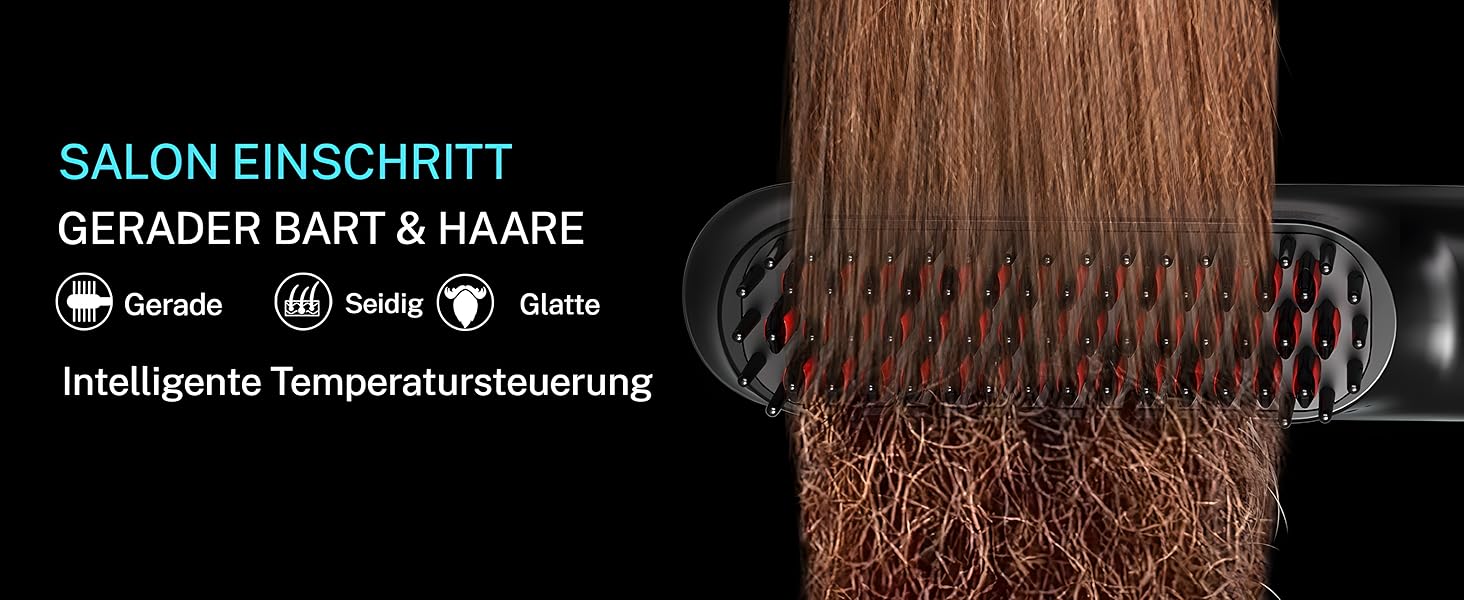 Електрична випрямляч для волосся TENTEK для чоловіків з регулюванням температури, іонізація, захист від опіків, чорний