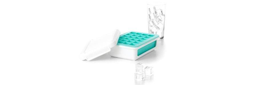 Силіконова форма для льоду OXO Good Grips з кришкою, маленькі кубики, герметична