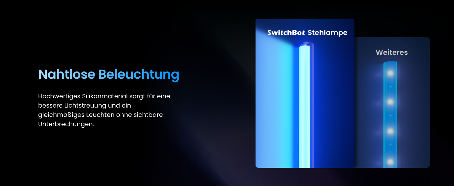 SwitchBot LED торшер для вітальні з RGBCC, керування через додаток, сумісний з Apple Home, Alexa, Google Home, чорний, з режимами сцени та музики