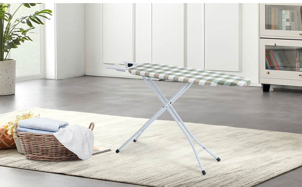 Відкидне прасувальне решітка AllRight з металевою сіткою, 7-позиційне регулювання висоти, антиковзні ніжки, 108.5/75 x 31 см, для парогенераторів, зелений